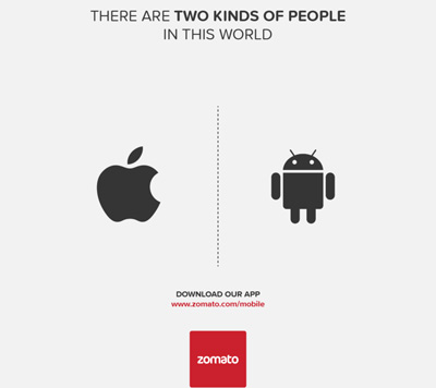 Ilustrações que definem dois tipos de pessoas no mundo