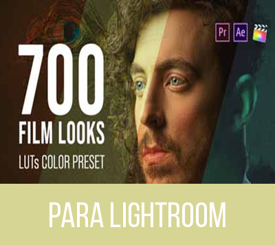 700 presets (LUTS) cinematográficos para Lightroom e outros programas de vídeo e foto.